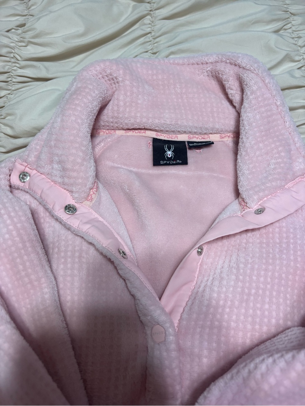 Spyder Women's Light Pink Fleece Snap-Front Jacket